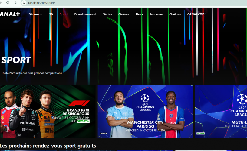 Sport+ - новая бесплатная спортивная платформа Canal+